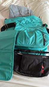 Footmuff, changing bag and pram organizer