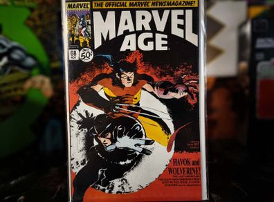 Marvel Age ! Issue #68 ! Havok and Wolverine ! Copper Age Comic from 1988 ! by Marvel !