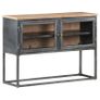Sideboard Grey 100x30x70 cm Solid Acacia Wood Image 8