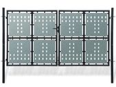Black Double Door Fence Gate 300 x 200 cm