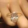 14ct Yellow Gold 3.23 carat Oval Brilliant Lab Diamond Ring Image 9