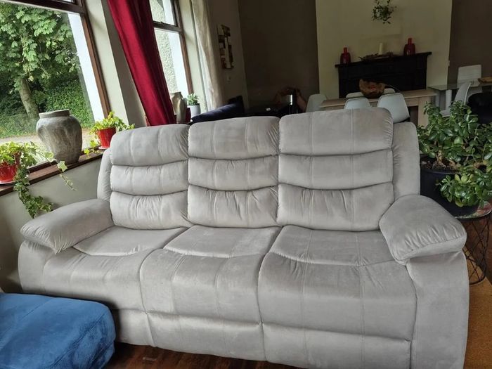 3 Seater Fabric Recliner Sofa Brown, brand new!
