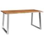 3 Piece Dining Set Solid Acacia Wood Brown Image 5