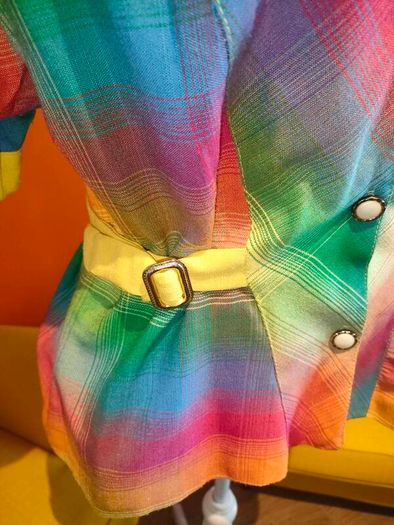 Vintage rainbow plaid blazer
