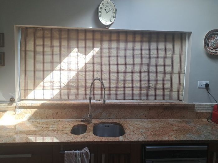 Window Roman Blind and matching curtains