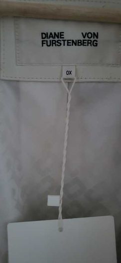 Diane Von Furstenberg White Faux Fur Coat - Sz 12-16UK - Rrp 690 - BNWT