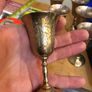 Vintage Etched Brass Chalice Set Image 5