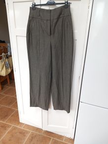 Jaeger Ladies Trousers (12) High Waisted Linen/Wool.