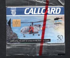 1994 Ireland 50 Unit 30th anniversary of the Aloutte 3 helicopter that was used by the Irish Air Corp Callcard (Gemplus GEM1) Call Card Mint in packaging