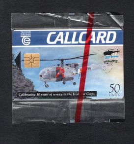 1994 Ireland 50 Unit 30th anniversary of the Aloutte 3 helicopter that was used by the Irish Air Corp Callcard (Gemplus GEM1) Call Card Mint in packaging