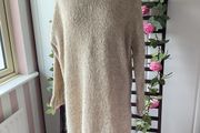 jumper long jumper freesize beige turtle neck curved front