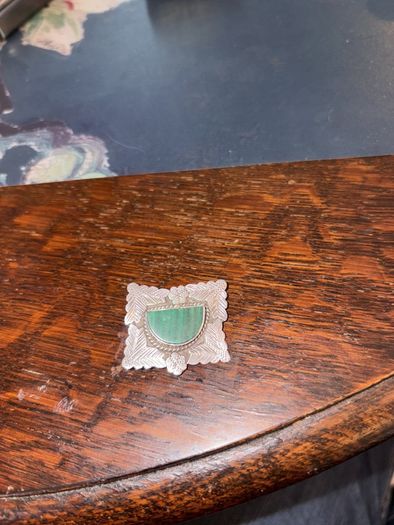 silver old brooch