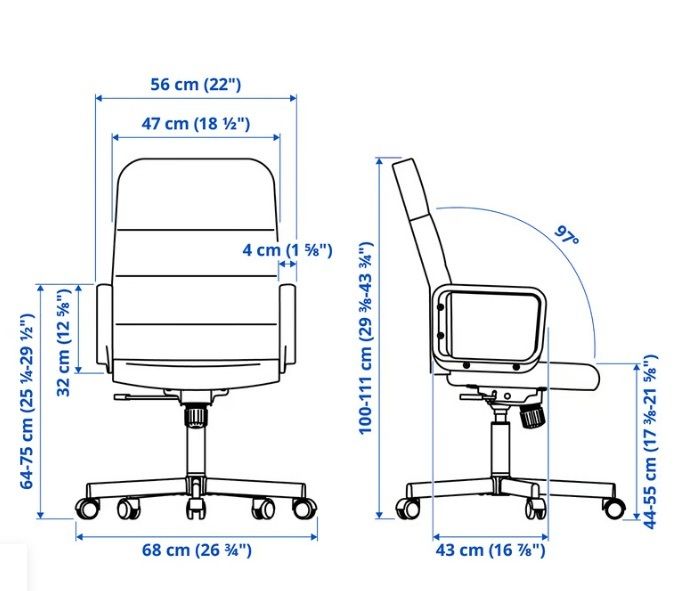 Office Chair - Black - 2x or 1x