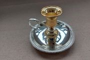 Silver plate &amp; brass Candle Holder