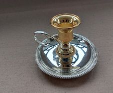 Silver plate & brass Candle Holder