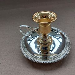Silver plate & brass Candle Holder