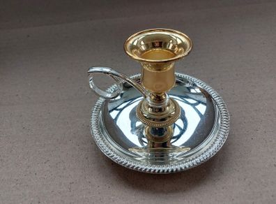 Silver plate & brass Candle Holder