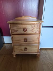 classic solid pine wood bedside locker