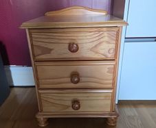 classic solid pine wood bedside locker