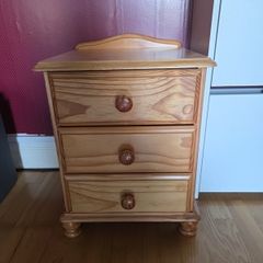 classic solid pine wood bedside locker