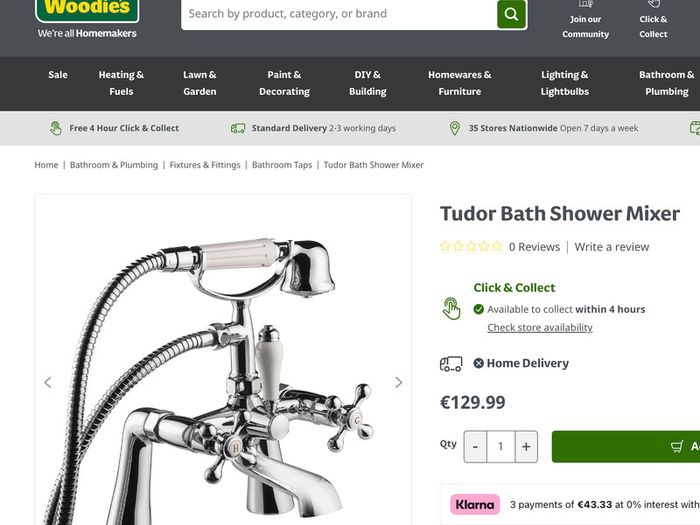 Traditional Victorian Tudor Bath Shower Mixer Tap | Chrome