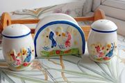 1960s porcelain condiment set