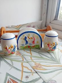 1960s porcelain condiment set