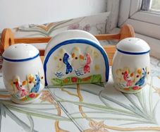 1960s porcelain condiment set