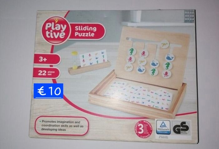 3 New Playtive Wooden Games (Dominoes, Sliding Puzzle & Magnetic Letters)