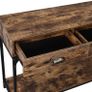 _Industrial Design Console Table, Hallway Table with 2 Drawers and Shelf, Sideboard with Sturdy Metal Frame, Living Room, Hallway, Lobby, Wood Look, Vintage Image 5