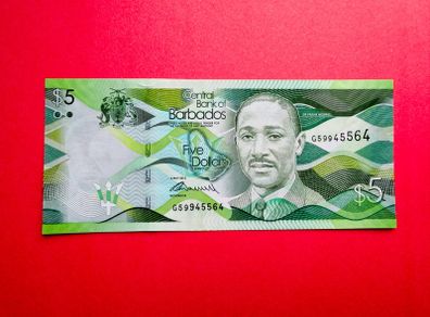 Barbados   5. DOLLARS .  2013 . Pick  74a  . ( Uncirculated )