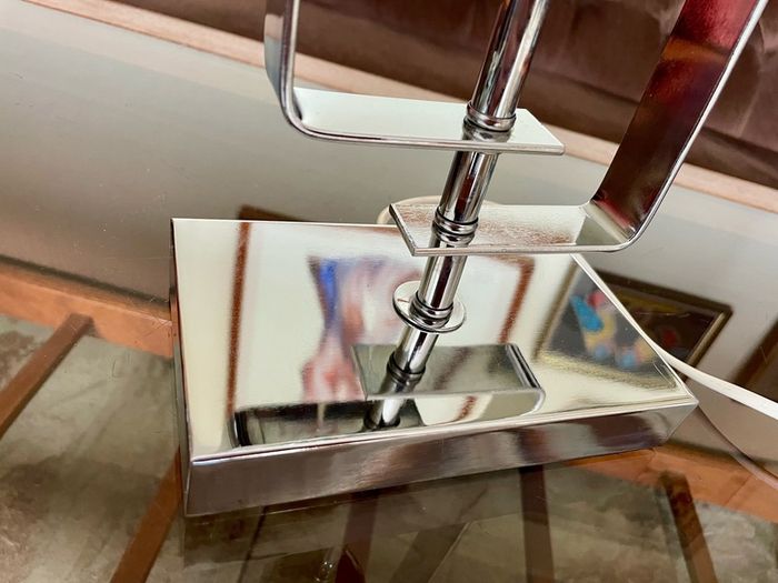 Stylish Italian Style Repro Chrome Space Age MCM Table Lamp