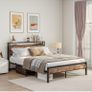 King Size Bed Frame with Storage Wooden Headboard Image 4