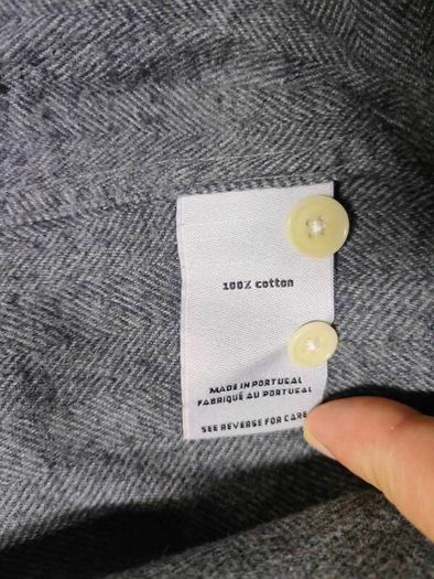 Wax London Button Down Herringbone Shirt Mens L/XL