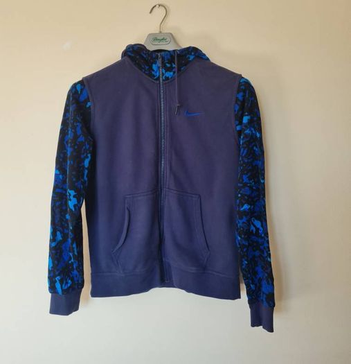 Nike camo full zip hoodie size medium ptp 22" navy in good condition