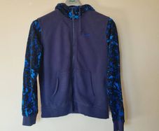Nike camo full zip hoodie size medium ptp 22" navy in good condition