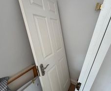 Three white solid wood interior doors for sale