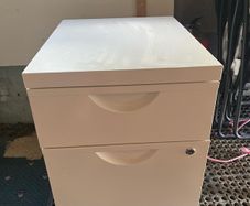 White-Two drawer rolling office filling Cabinet
