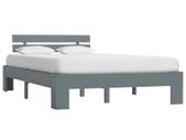 Bed Frame Grey Solid Pine Wood 140x200 cm