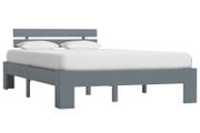 Bed Frame Grey Solid Pine Wood 140x200 cm
