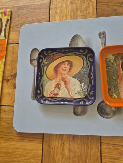 Vintage Style Coca Cola Small Tin Dishes