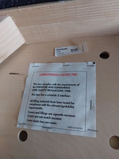 Ikea Sakarias dressing table stool with removable cover