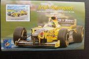 Ireland 2001.Jordan Team Car.Irish Motorsports.Overprint."Belgica 2001".Stamp Miniature Sheet.Mint Never Hinged.MNH.