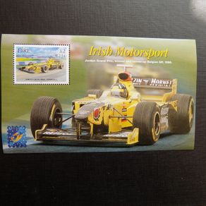 Ireland 2001.Jordan Team Car.Irish Motorsports.Overprint."Belgica 2001".Stamp Miniature Sheet.Mint Never Hinged.MNH.