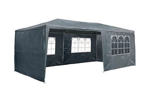 Affordable 3 x 6 m Party Garden Gazebo Beer Tent Marquee Waterproof with 6 Side Panels, Grey