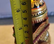 Hand-Painted Kadam Wood Elephant Figurine Indian Folk Art Decor