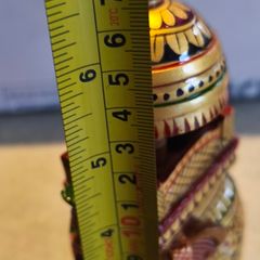 Hand-Painted Kadam Wood Elephant Figurine Indian Folk Art Decor