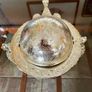 Vintage Silver Colour Roll Top Butter Dish with Glass Insert or Ornate Caviar Server Image 4