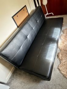 faux leather sofa bed