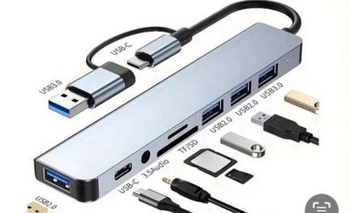 USB Hub for Data Transfer (8 in 1)